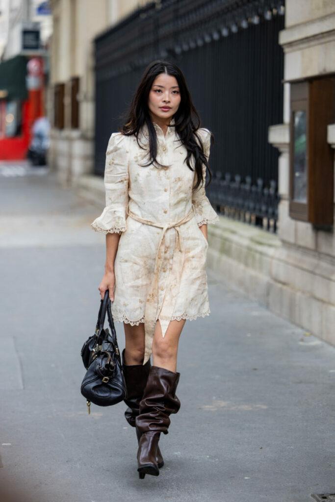 cizme cu partea superioară șifonată pentru rochii de vară